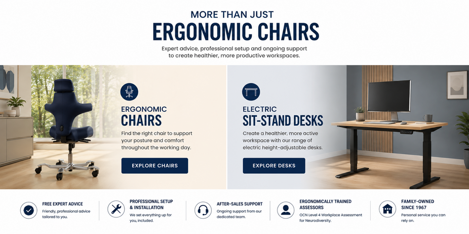 Ergonomic Chairs and Electric Sit-Stand Desks from Shape Posture Seating
